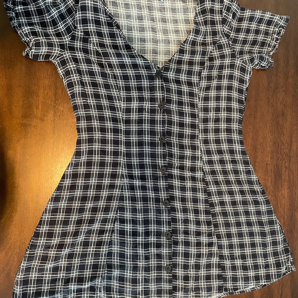 Plaid Button-down Dress